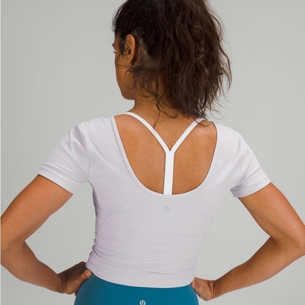 Lululemon Athletica White Crop Backless top